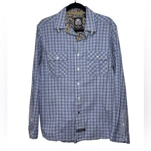 English Laundry Blue Plaid Button-Down Shirt